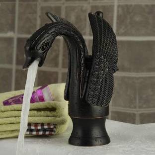 BASSINO Brass Swan Shape Bathroom Wash Basin Mixer Tap Hot & Cold Faucet 8 Basin Mixer Faucet