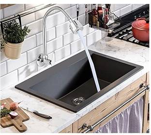 ORIENTOLUXURY JAZZ (Brass) Flexible Kitchen Sink Spray Spout with wall Flange Spout Faucet