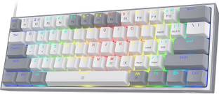 Redragon K617 WHITE Wired USB Handheld Multi-device Keyboard Compatible with Desktop, Laptop, Mac