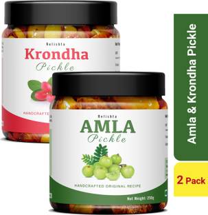 Relishta Amla & Karondha Pickle Combo (2x250G) Premium Less Oil Homemade Amla Pickle
