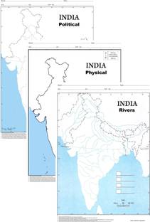 इंडिया पॉलिटिकल, इंडिया फिजिकल आणि इंडिया रिवर्स (इच 100 Nos) आऊटलाइन मॅप | A4 साइझ (300 मॅप्स) | मल्टिपर्पझ मॅप फॉर स्कूल/कॉलेज असाइन्मेन्ट्स/प्रोजेक्ट्स/ प्रॅक्टिकल पेपर प्रिंट