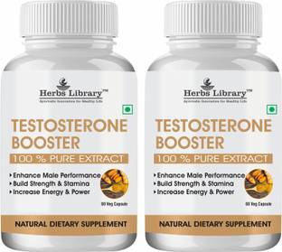 Herbs Library Testosterone Booster for Men Strength Stamina Power(2X60 Capsules)