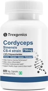 Trexgenics CORDYCEPS 10% Polysaccharides 750 mg Performance, Stamina, Endurance (60Vcaps)