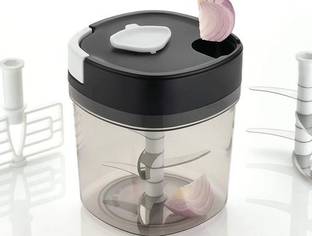 PUHBRHY 2 in 1 Plastic Handy Chopper Vegetable Fruit Nut Onion Chopper, 6 W Food Processor