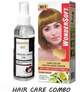Peonies Wondersoft Golden Blonde Hair Color 100g & Onion Hair Oil 100ml