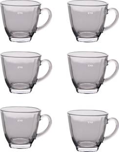 Evolife Pack of 6 Glass Set Of 6 200ml Glass Cups |Heat-resistant Clear Borosilicate Glassware Stackable