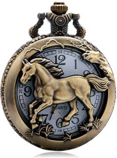 prishio Antique Steampunk Vintage Pocket Watch Metal Keychain for Gifting Horse Key Chain