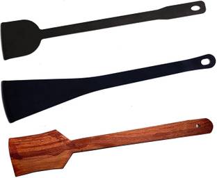 MYNAKSHA Pure Iron dosa Turner Pack of 2 Black… Lifting Spatula
