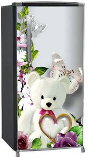 Craft Advertising 124.46 cm Teddy Bear design sticker for single fridge size 24x49 inch Self Adhesive Sticker