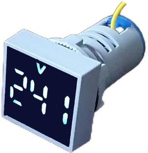 MAHALUXMI Digital LED Volt Meter (SQUARE BLUE) Voltmeter Digital Voltmeter