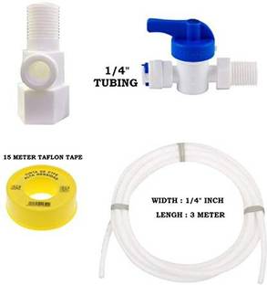 MG MART Plastic Inlet Valve,1/4" Size, Teflon Tape+3M 1/4"Pipe For Water Filter Purifier Solid Filter ...