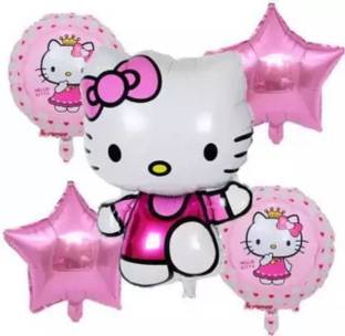KR Printed Printed Hello Kitty 5 Pc Foil Balloon Kit for Kids, Girls, Balloon