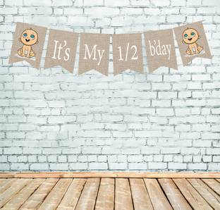 FUNCART cute baby It's my half birthday Banner