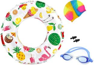 prisma collection Inflatable Swim Ring Lively Print Float Tube Swimming Kit Combo