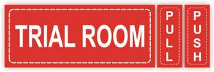 GOODPRINTZONE Trial Room Sign Board And Door Sticker Push n. Pull combo Pack Of 1 Set Emergency Sign