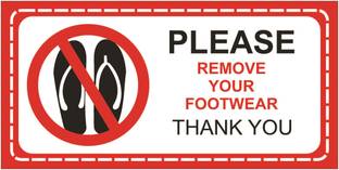 GOODPRINTZONE Please remove your shoes sign board size 6 X 12 Inch Pack 2 Pcs Emergency Sign