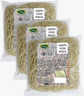 THANJAI NATURAL Karuppu Kavuni (Black Rice) Noodles 180g X 3 (540g) No Maida & No MSG | Instant Noodles Vegetarian