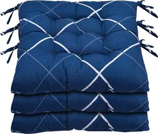 Heart Home Microfibre Geometric Chair Pad Pack of 3