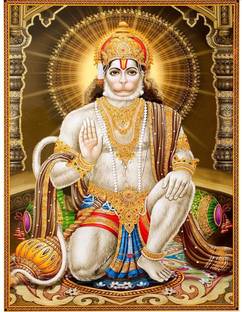 Wall gallery 45.72 cm Lord hanuman blessings on tuesday Glowing Sticker 18 x 12 Inc Self Adhesive Sticker
