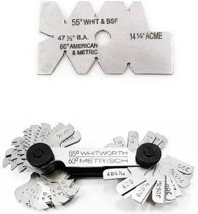 SAMENX Screw Pitch Gauge/Thread 4 to 62 TPI & Screw Thread Cutting Gauge (PACK OF 2) Ring Gauge