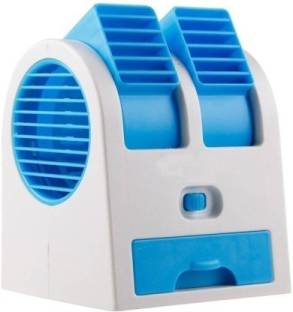 CANDYVILLA Mini Portable Dual Bladeless Small Air Conditioner Water Air Cooler USB Fan Cooler