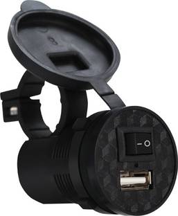 TECHGEAR USB Button Charger For Motorbikes 1.5 A Bike Mobile Charger Bike Mobile Holder