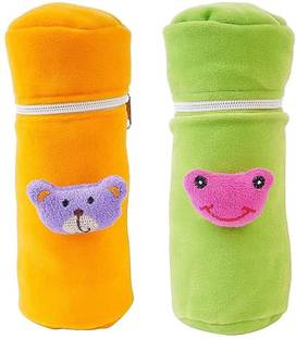 MW PRINTS Soft Plush Baby Milk Feeding Bottle Cover With Easy To Hold Strap(130 ML-250 ML)