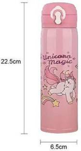 Rockjon Unicorn Character Steel Water Bottle For Kids 500 ml RANDOM COLOURS 500 ml Bottle