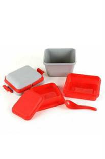 AneriDEALS Stylish Lunch box for New Generation, 3 Compartment with Handle & Push Lock 3 Containers Plastic Office Lunch Box