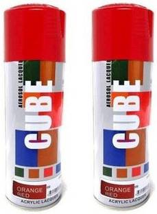 CUBE Cube Aerosol Multi Purpose Spray Paint EACH BOTLLE 450 ML SET OF 2 Red Spray Paint 450 ml