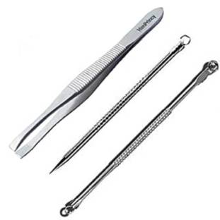 Beaulip Slant Tip Tweezer & Plucker for Upper Lip, Eyebrows & Blackhead combo(3 ITEM)