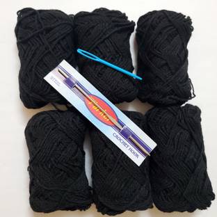 ShopTalk Black wool ball ( pack of 6 )