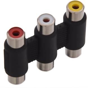 Sage  TV-out Cable 3 RCA Female to Female Joitner Audio/Video Cable Connector (Pack of 2)