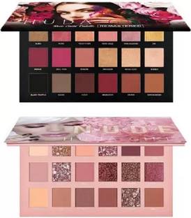 LORSHEL Beauty Set of 2 Eyeshadow Palette, Nude Edition and Rose Gold Edition EyeShadow 80 g