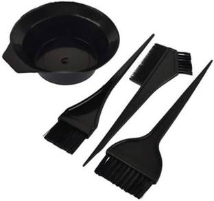 WATELLO Plastic Dye Brush and Mixing Bowl Hair Colouring Kit and 3 Brush - 4 PC Hair Accessory Set