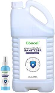 Boncell Advance  Liquid Based 5 LTR+100 ML Bottal free Hand Sanitizer Can