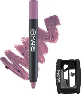 MARS Long Lasting Won't Smudge proof Budge Matte Lip Crayon with Sharpner
