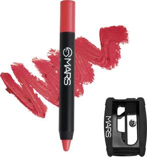 MARS Long Lasting Won't Smudge proof Budge Matte Lip Crayon with Sharpner