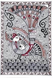 Photojaanic Madhubani Art Canvas Painting Canvas 7 inch x 20 inch Painting