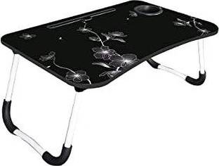 FurniGully Smart Multi-Purpose Laptop Table with Dock Stand and Coffee Cup Holder Wood Portable Laptop Table