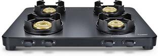 Prestige Edge Black Glass Manual Gas Stove