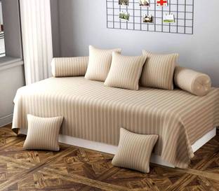 HOMYBEES 210 TC Cotton Single Striped Flat Bedsheet