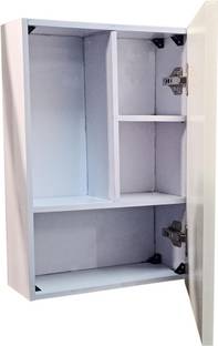 MONTAGE Wall Mountable Engineered Wood Mirror Cabinet and Open Shelf Mirror Cabinet Engineered Wood Wall Mount Cabinet