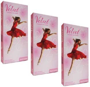 MOODS Velvet Women/Female Initiated Contraception Lubricated Protection With Pleasure 3x3=9 Condom