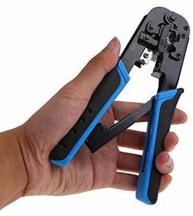 Jihaan Dual Modular Network RJ45 RJ11 RJ12 Crimping Tool, Network Cable Cutting Stripping Crimper/Wire Stripper/Wire Cutter, for RJ45, RJ12 RJ11 8P/6P/4P Manual Crimper