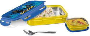 MILTON Steely Prime Insulated Big Tiffin Box, 500ml, with Inner Container,100ml, Yellow 1 Containers Lunch Box