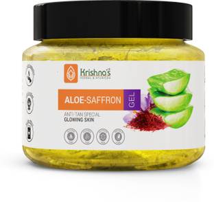 Krishna's Herbal & Ayurveda Aloe Saffron Gel | Anti-Tan Special | For Glowing Skin