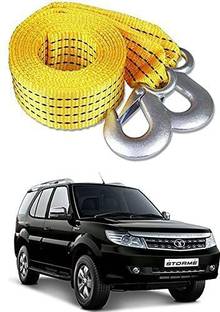 autoformonix Car Tow Rope (Up 5 Ton) 5 Meter Tow Belt Towing Pull Strap with Hook 4 m Towing Cable