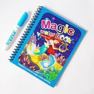 Explorer ™ 1 Water Pen With 4 Pages Magic Water Book For Kids Drawing , Reusable Book