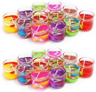 Goyal Traders Decorative Gel Candles/ Home Decor/ Party Decor Candle (Multicolor, Pack of 24) Candle